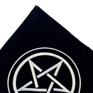 tapete tarot negro pentagrama