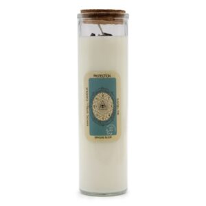 Vela Hechizo Mágico - Protección con diseño esotérico en cristal.