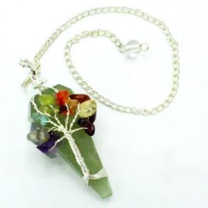 Péndulo con piedras de colores y aventurina para equilibrio de chakras
