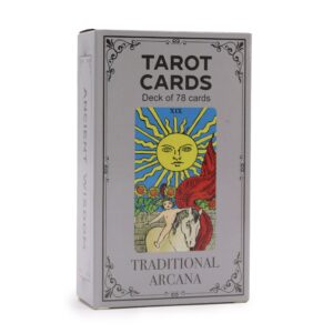 Caja de cartas de Tarot tradicionales con diseño artístico detallado
