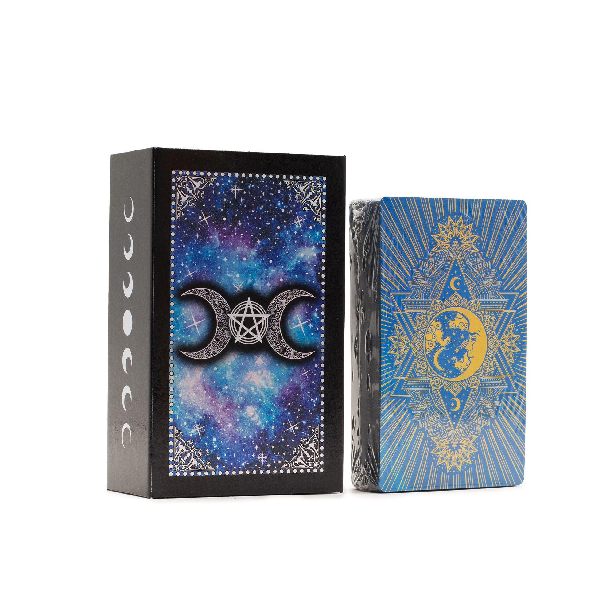 Conjunto de cartas de Tarot con lámina azul - Cara de la Luna - con folleto - Imagen 4