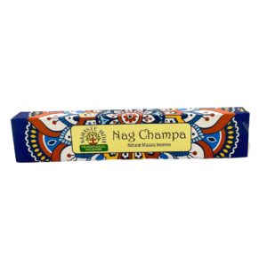 Incienso Namaste Mandala Masala - Nag Champa en caja con diseño de mandala colorido.