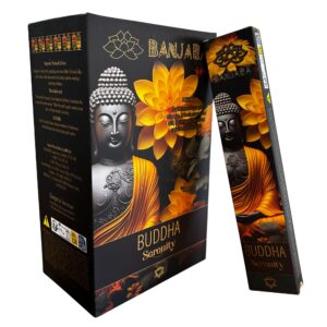Incienso Banjara Buda - Serenidad con diseño de Buda y loto.