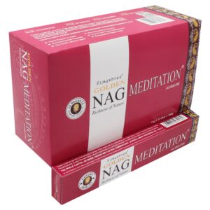 Caja decorativa de Incienso Dorado Nag Meditación