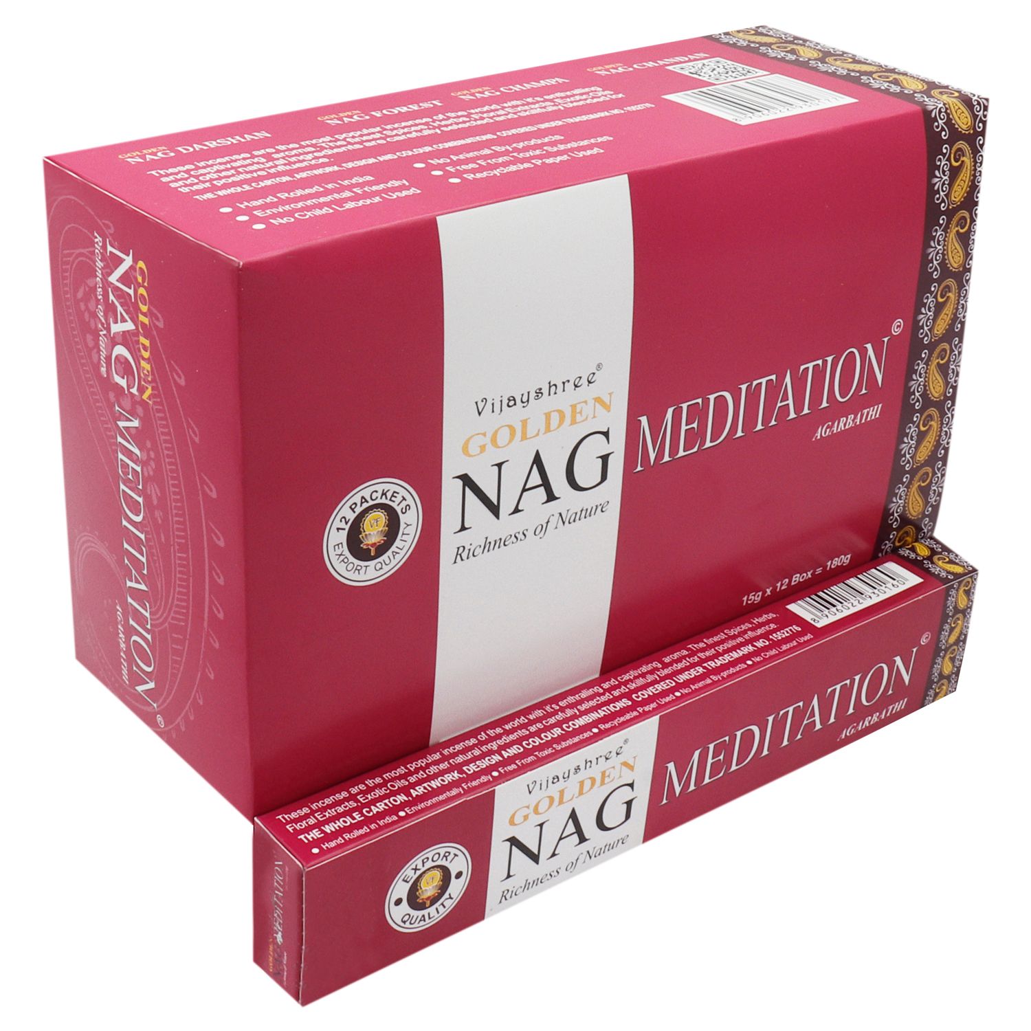Caja decorativa de Incienso Dorado Nag Meditación