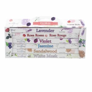 Set de regalo de incienso Stamford Floral con varitas de diferentes colores y fragancias.