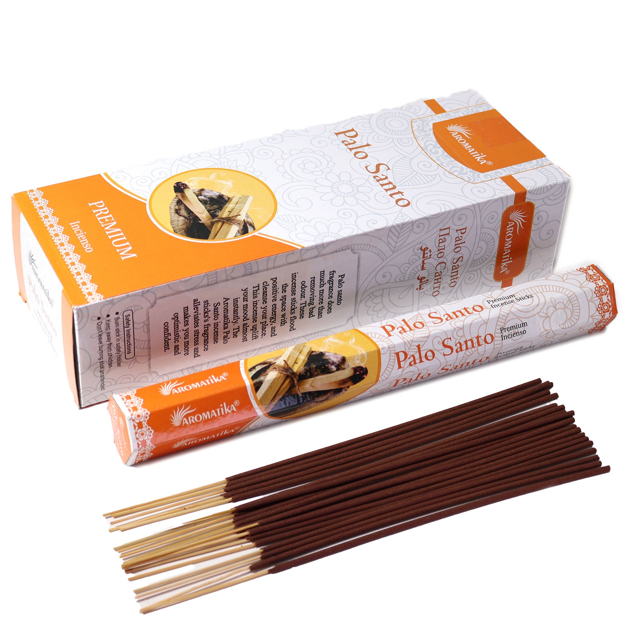 Incienso Palo Santo sin carbón Aromatika en caja hexagonal