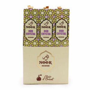 Caja de incienso Noor Oud Incienso - Crystal con diseño elegante.