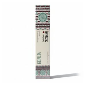 Incienso Vetiver de Indus Treasures con diseño cultural.
