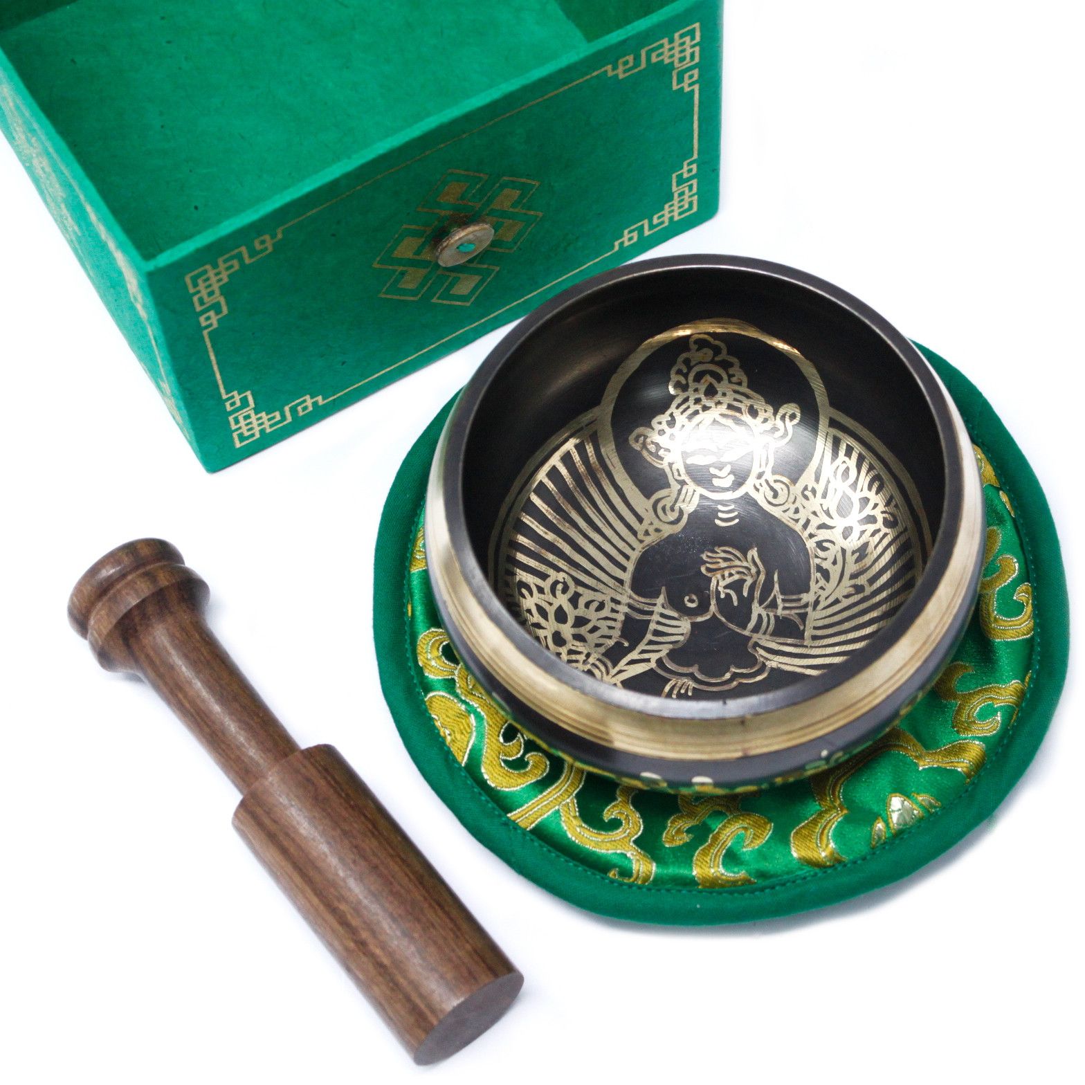 Cuenco tibetano set - Tara Verde 10cm (min 400gm) - Imagen 2