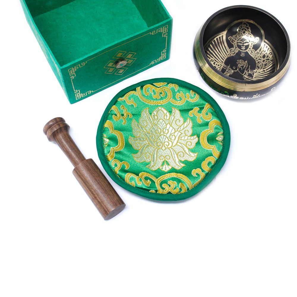 Cuenco tibetano set - Tara Verde 10cm (min 400gm) - Imagen 3