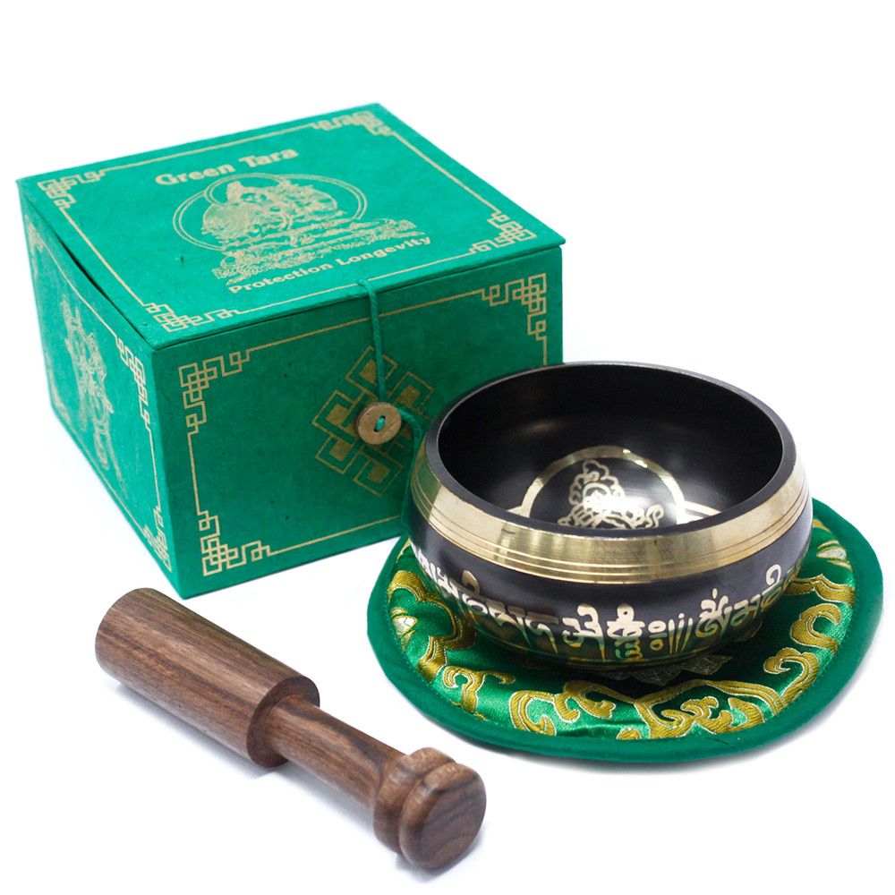 Cuenco tibetano set - Tara Verde 10cm (min 400gm) - Imagen 9